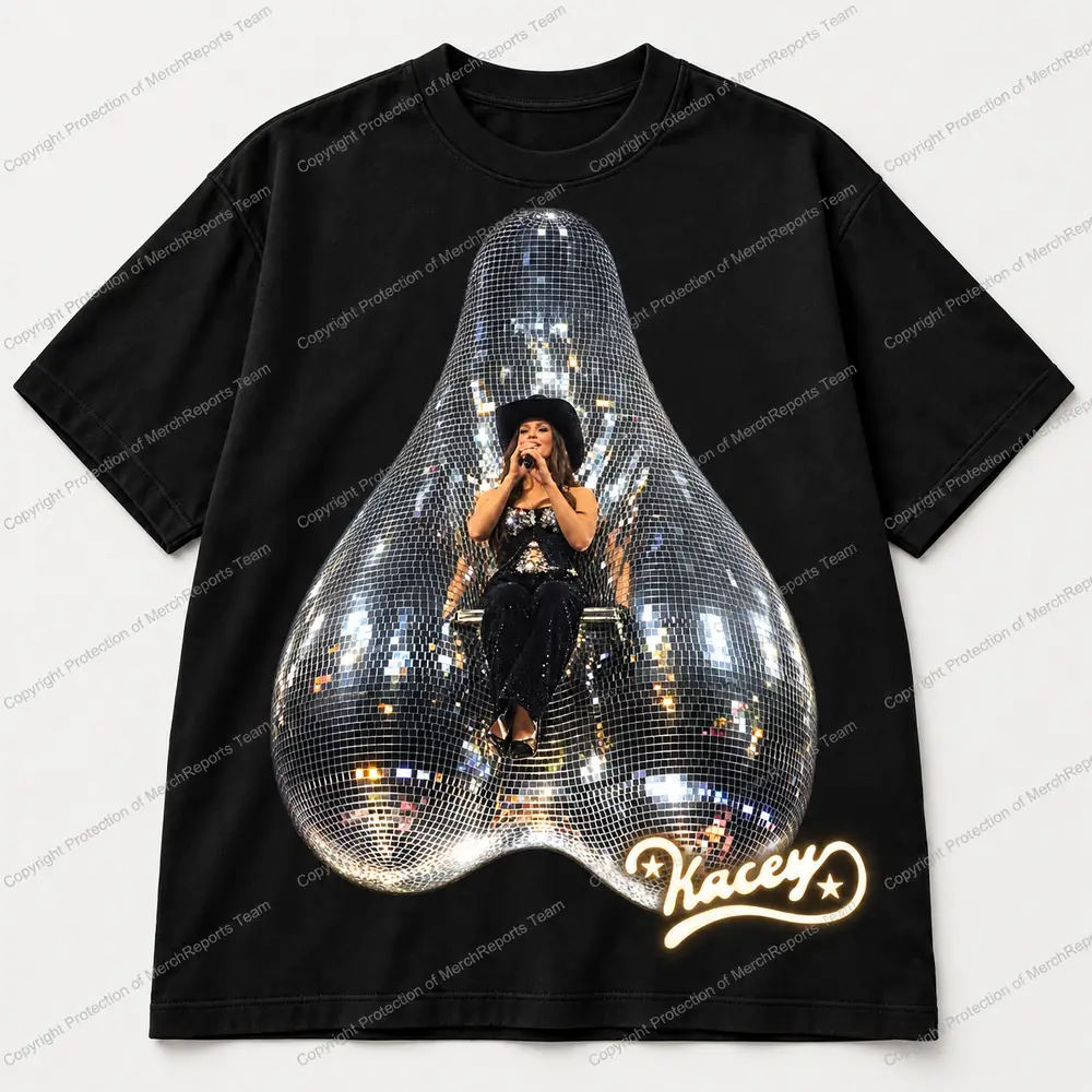 Black-Sequin Disco Cowgirl Tee shown with its front artwork