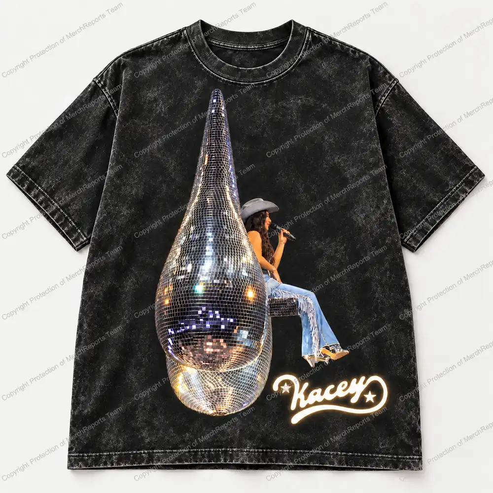 Denver Side-profile cowgirl Disco Nuts Acid-Washed Tee
