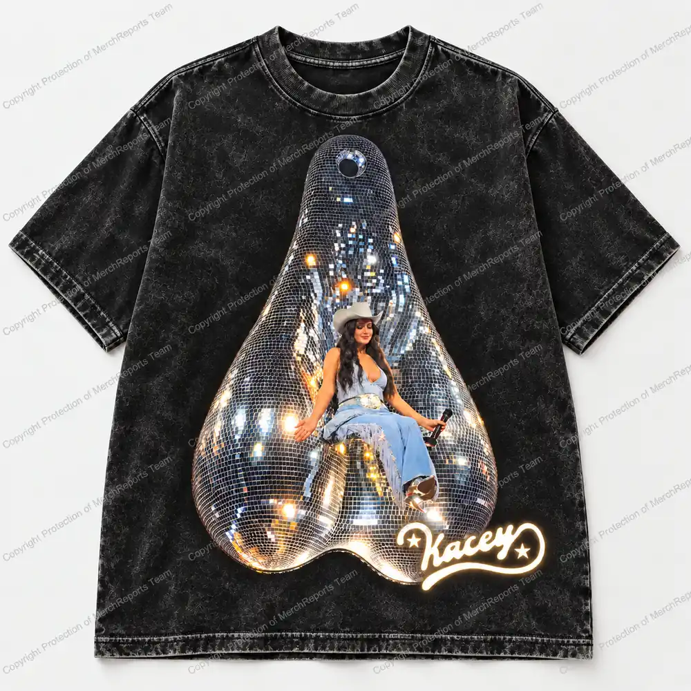 Dallas Blue fringe cowgirl Disco Nuts Acid-Washed Tee