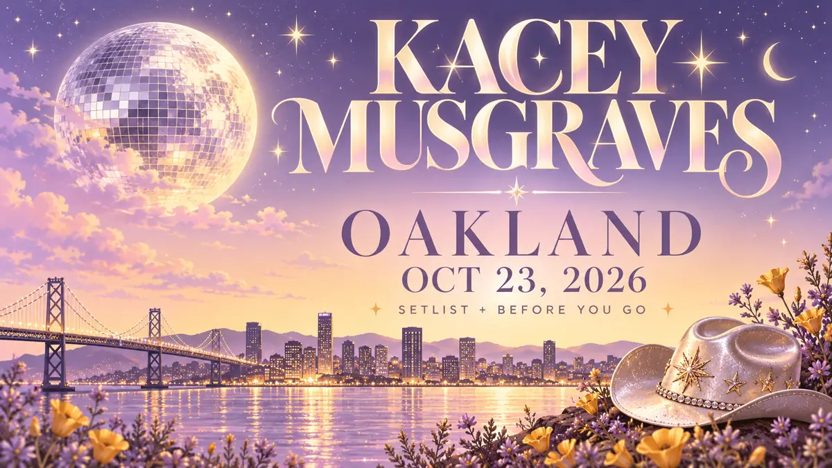 Editorial concert guide illustration for Kacey Musgraves October 23, 2026