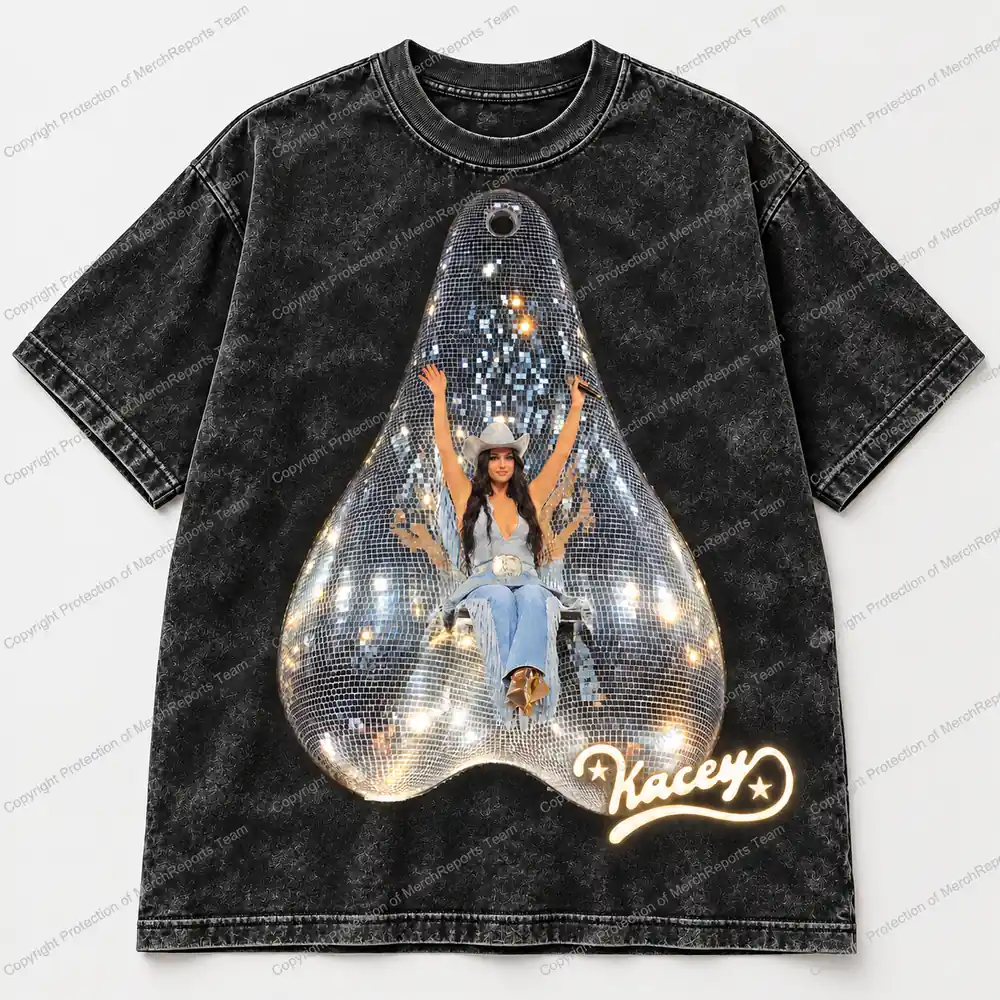 Raised-Arms Disco Cowgirl Washed Tee shown with its front artwork