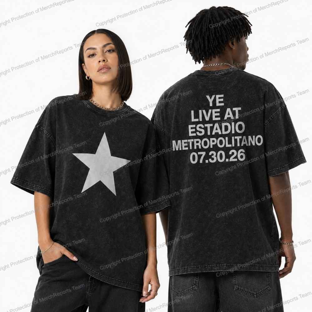 Madrid Venue Acid-Washed T-Shirt front and back product view