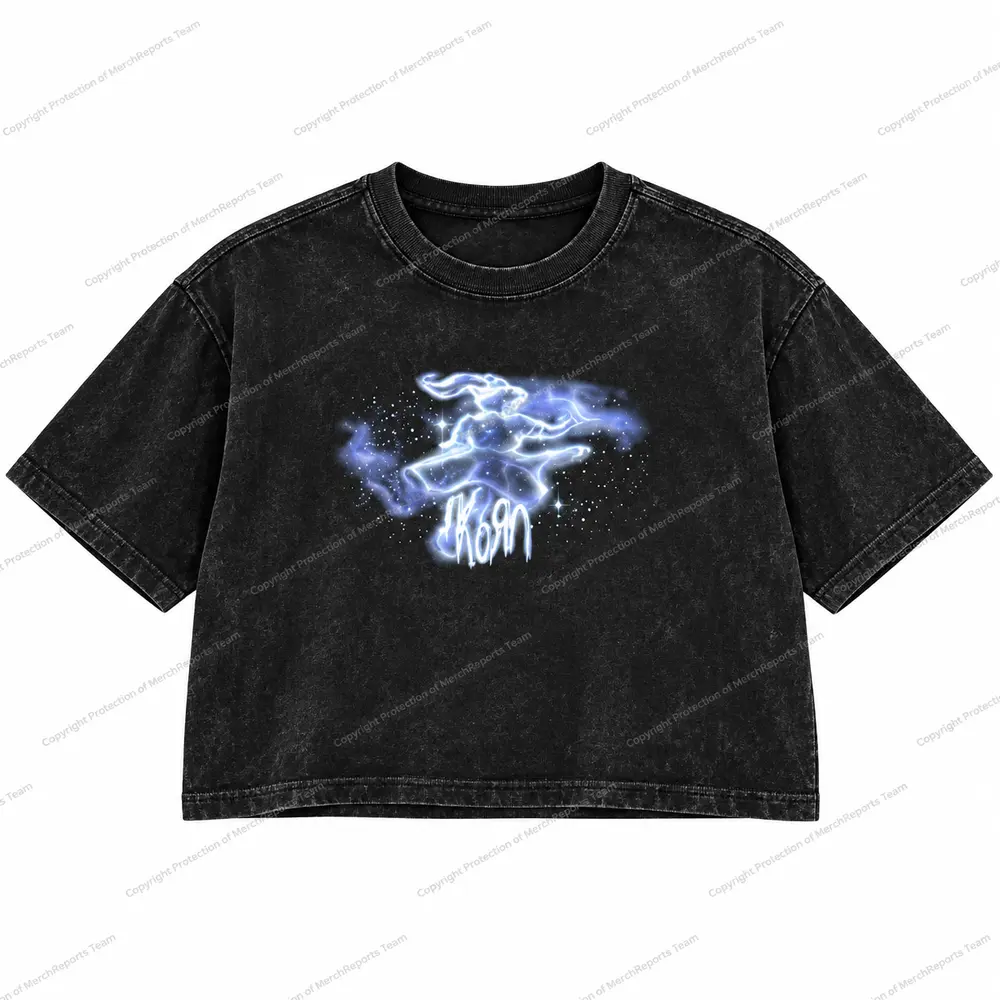 Blue Lightning Washed Crop Tee