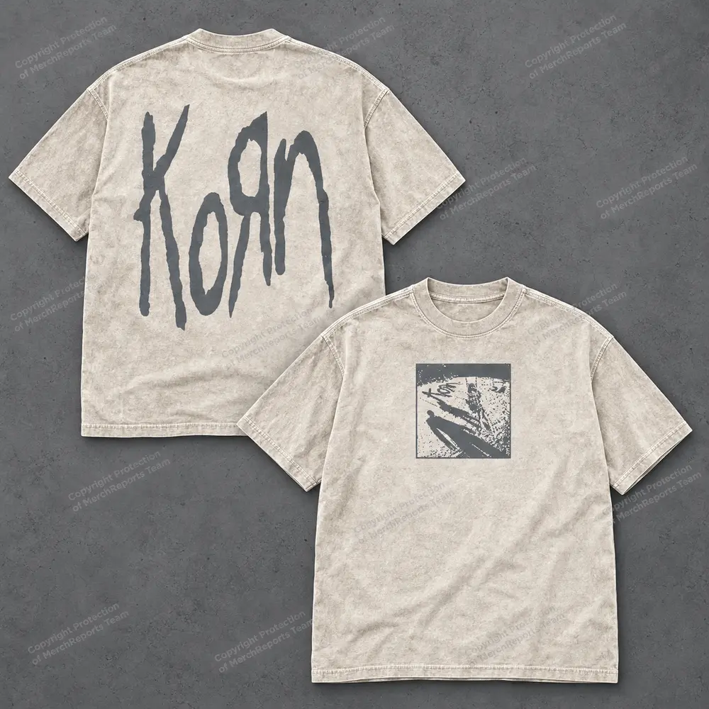 Gray Logo Washed Beige Tee