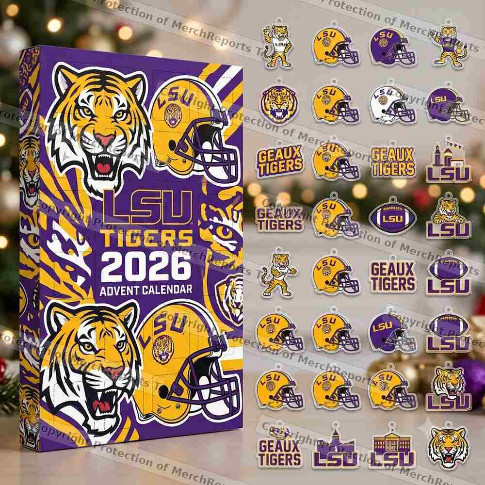 LSU Tigers NCAA 2026 Advent Calendar 24 Ornaments Christmas Countdown Gift