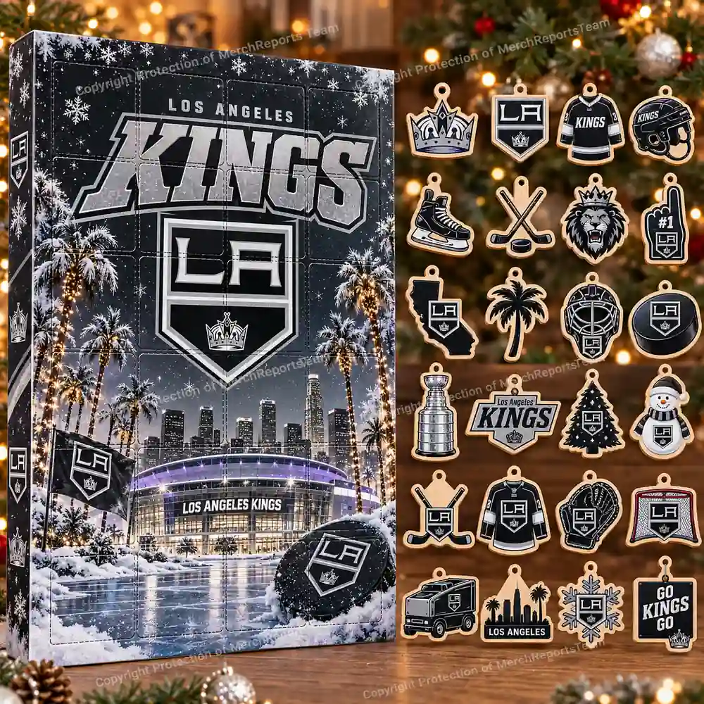 Los Angeles Kings NHL Christmas 24-ornament wooden Advent Calendar