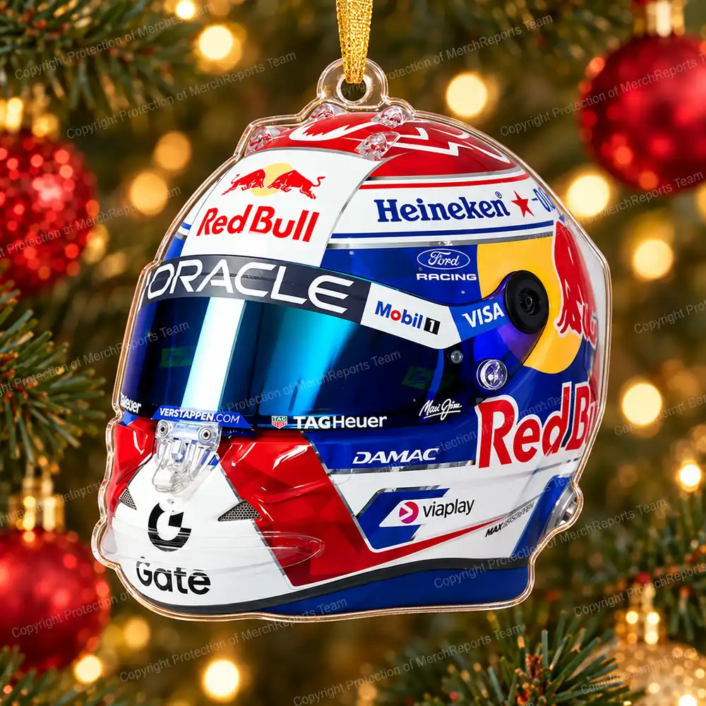 Max Verstappen Red Bull Racing F1 2026 Helmet Acrylic Christmas Ornament Racing Fan Gift