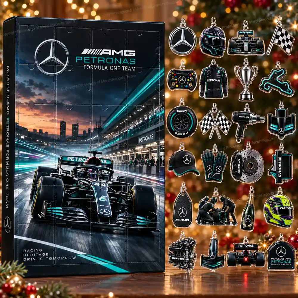 Mercedes AMG Petronas Formula 1 Silver Star Racing Heritage Christmas Advent Calendar