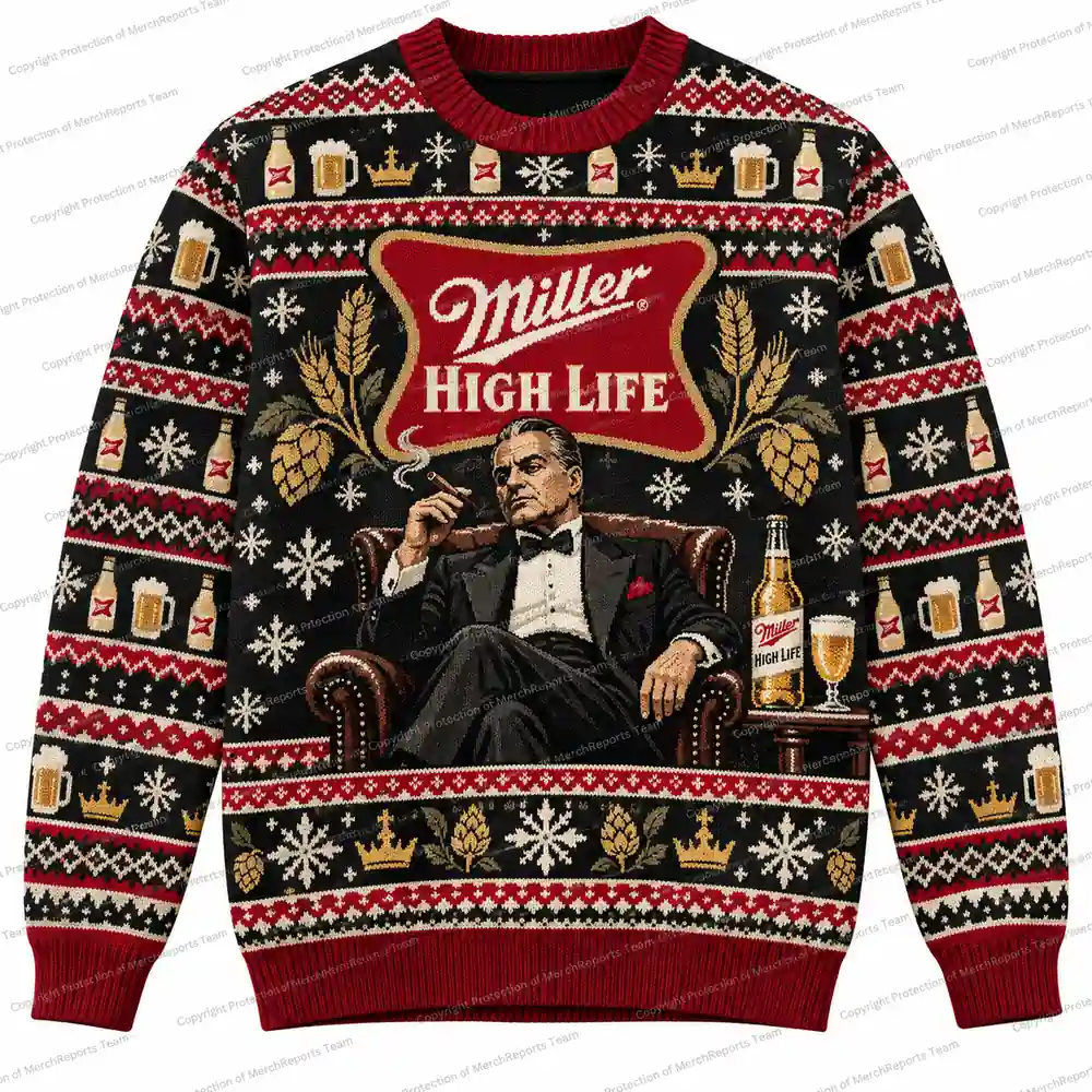 Miller High Life Mafia Boss Sweater Miller High Life Christmas sweater