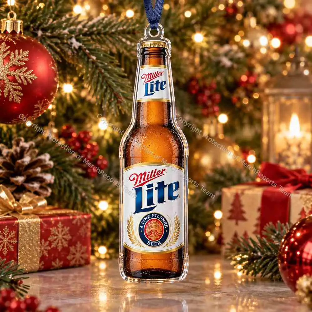 Miller Lite Bottle Miller Lite acrylic Christmas ornament