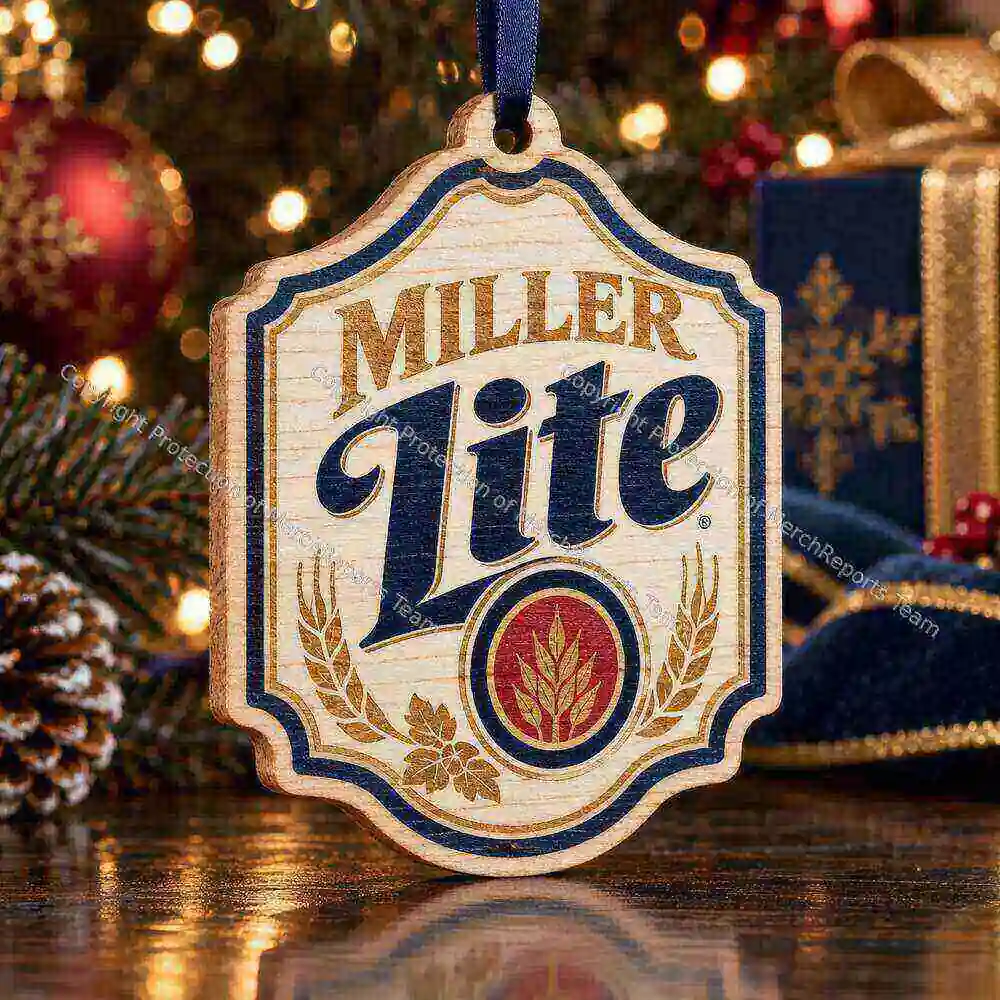 Miller Lite Vintage Emblem Miller Lite acrylic Christmas ornament
