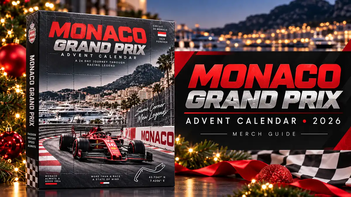 Monaco Grand Prix Circuit Racing Advent Calendar artwork and 2026 merch guide title