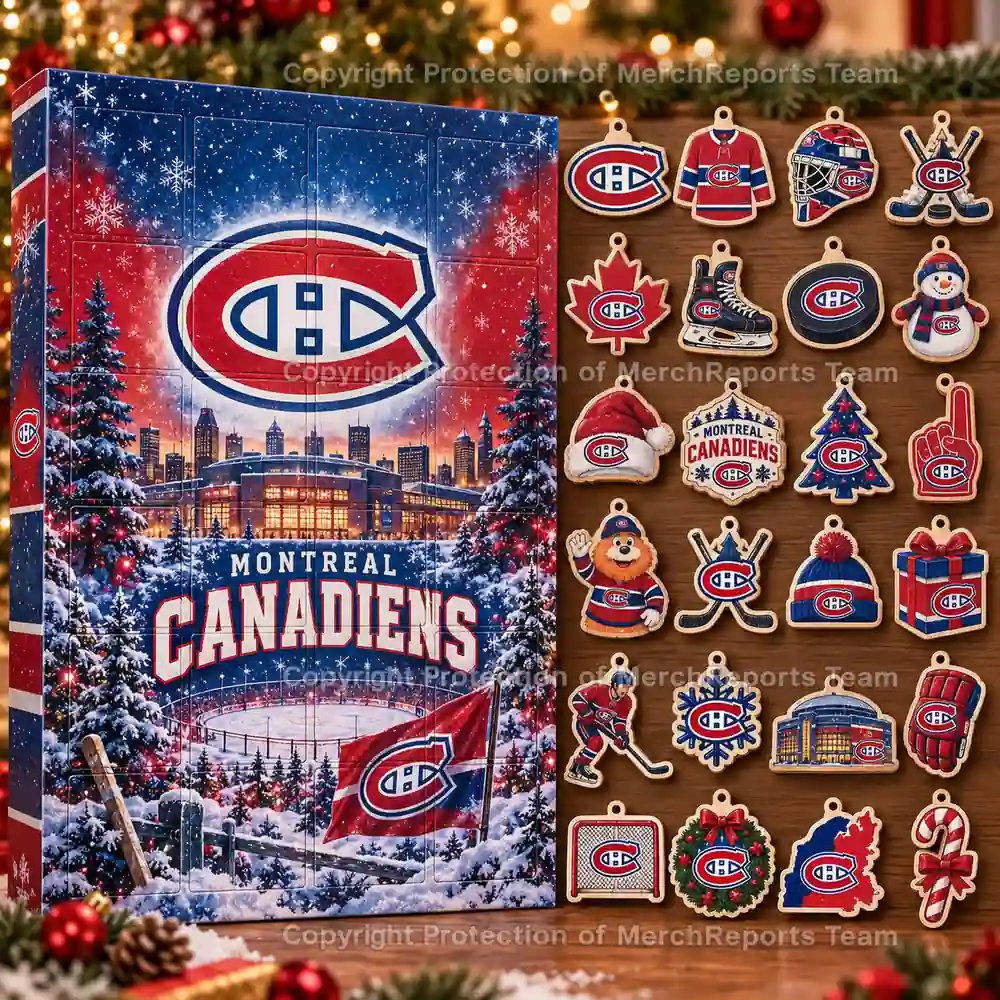 Montreal Canadiens NHL Christmas 24-ornament wooden Advent Calendar