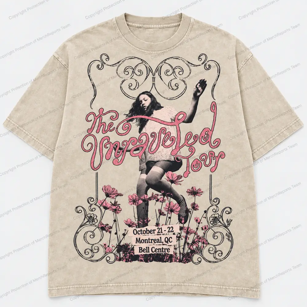 Montréal beige washed T-shirt mockup