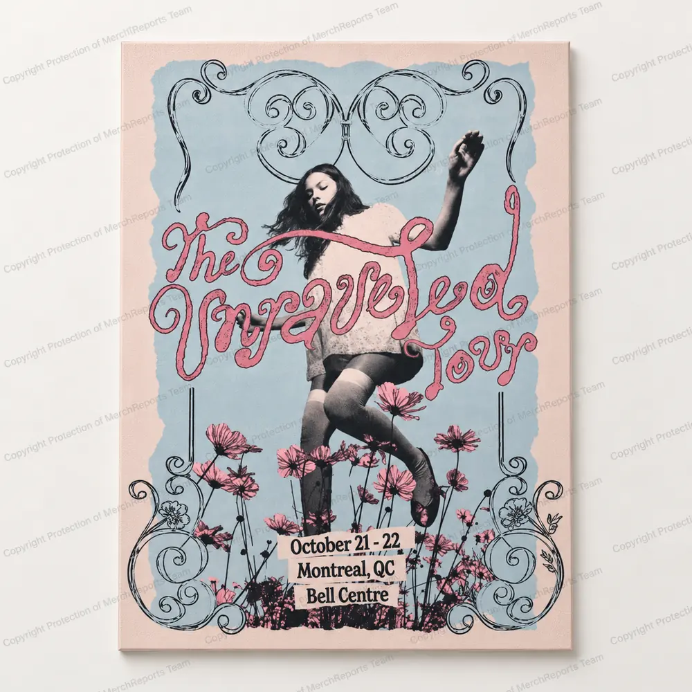 Montréal floral concert poster mockup