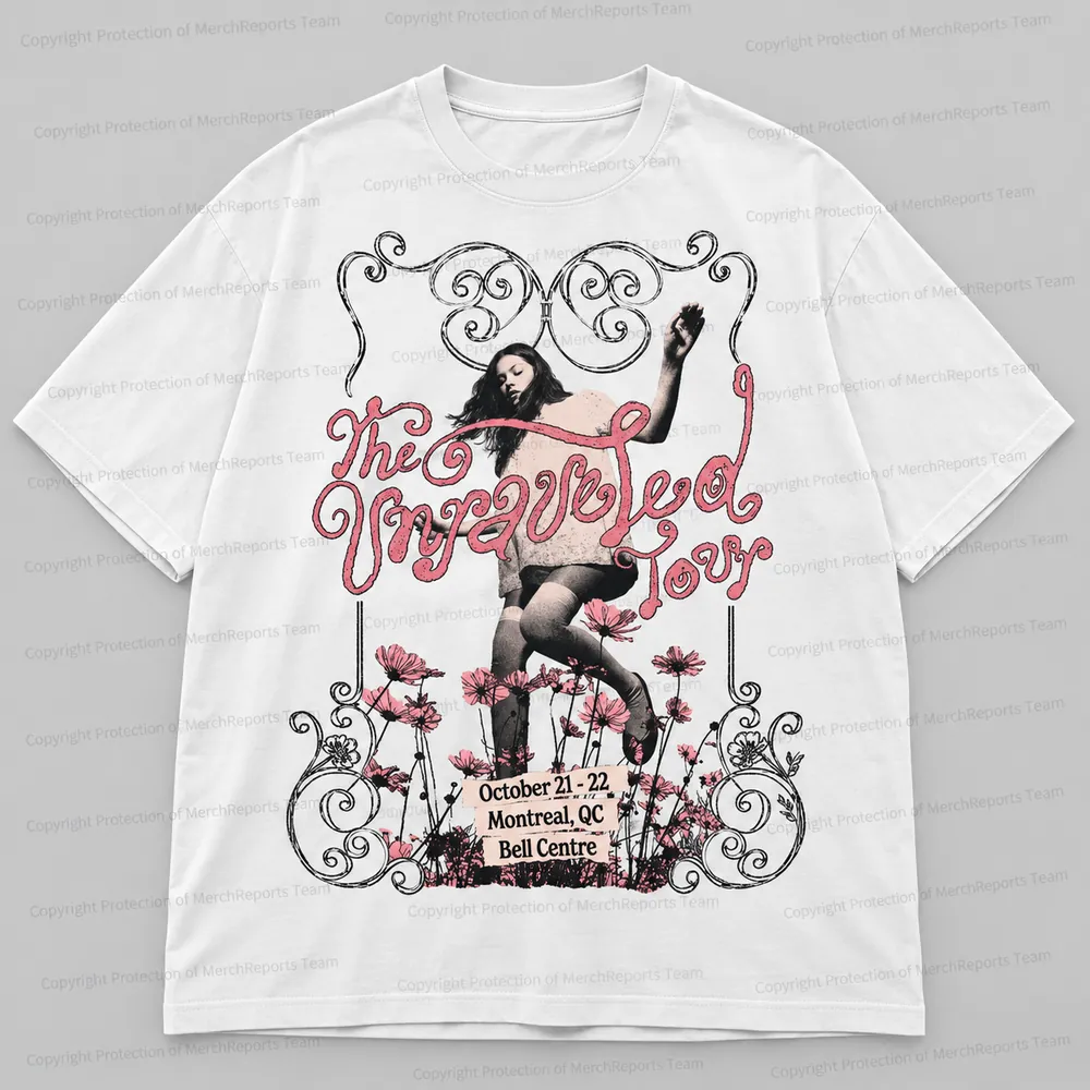 Montréal white floral T-shirt mockup