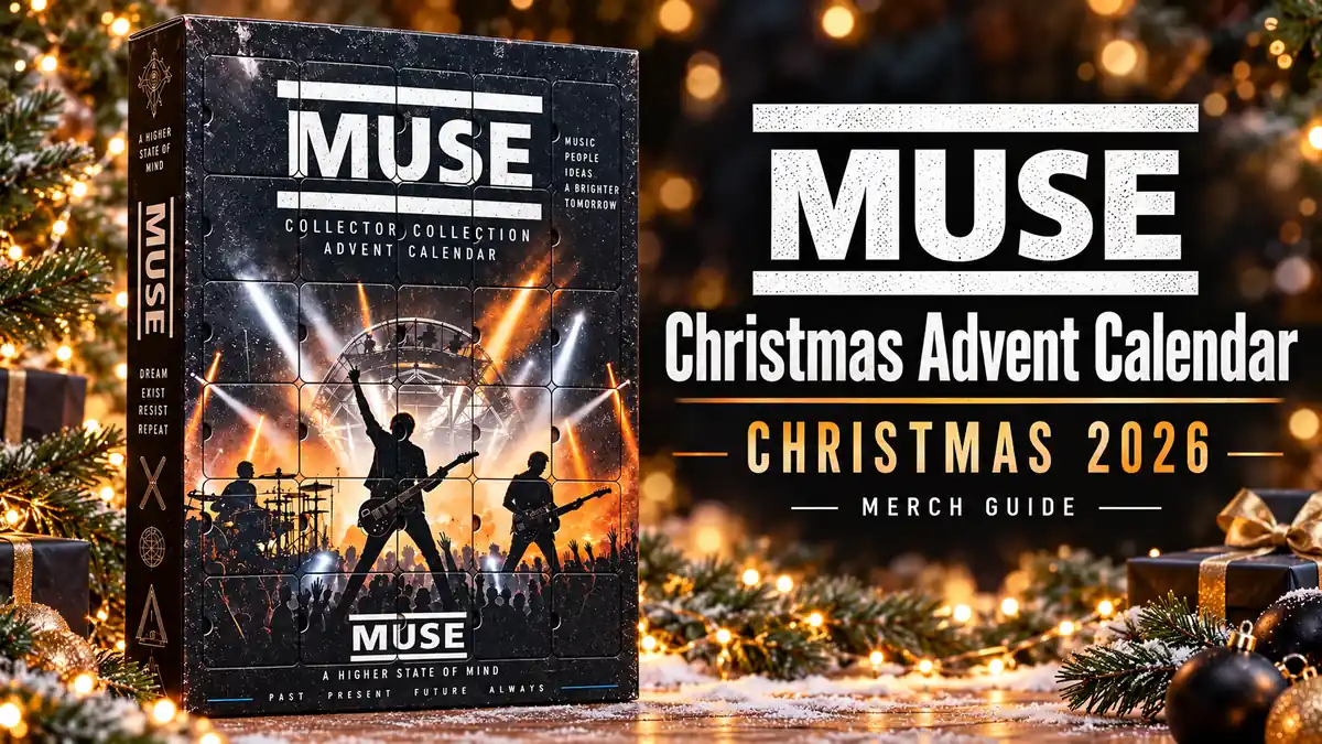 Muse Christmas Advent Calendar product artwork with Christmas 2026 merch guide title