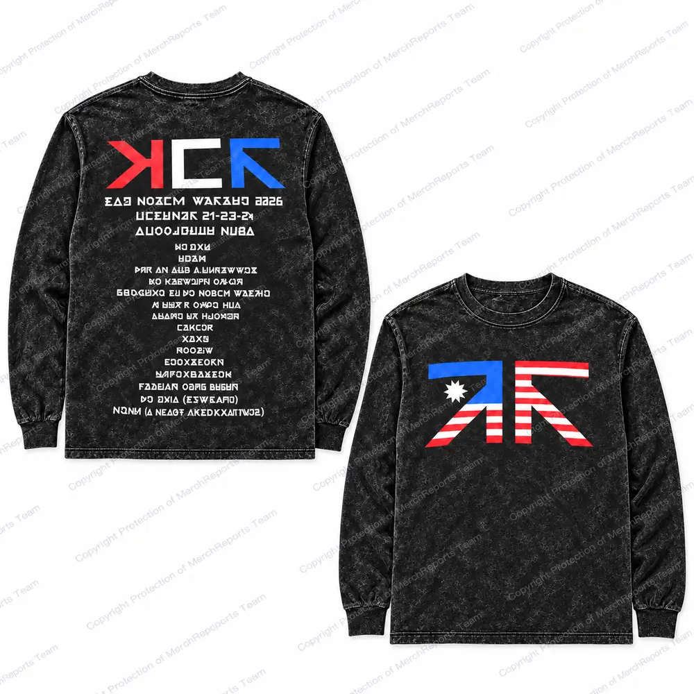 Flag Emblem & Rune Washed Long Sleeve