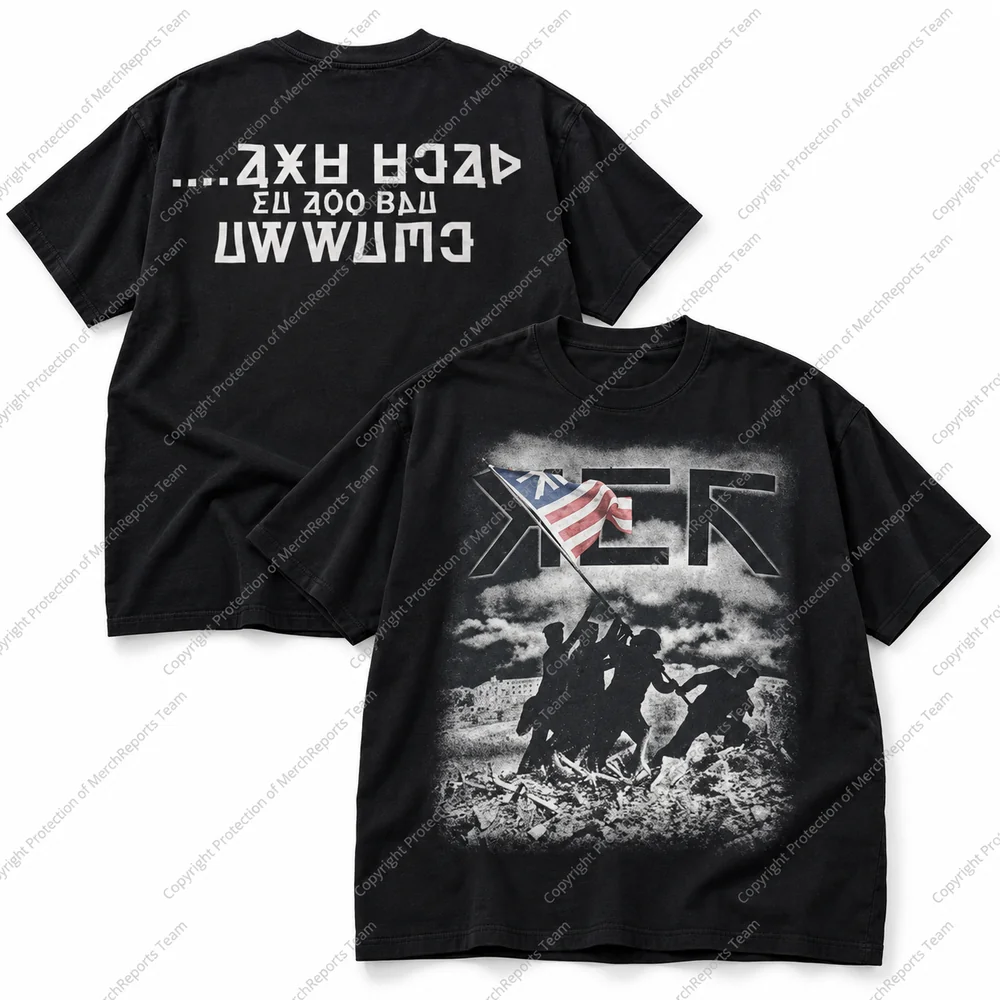 Flag Raising Black Tee