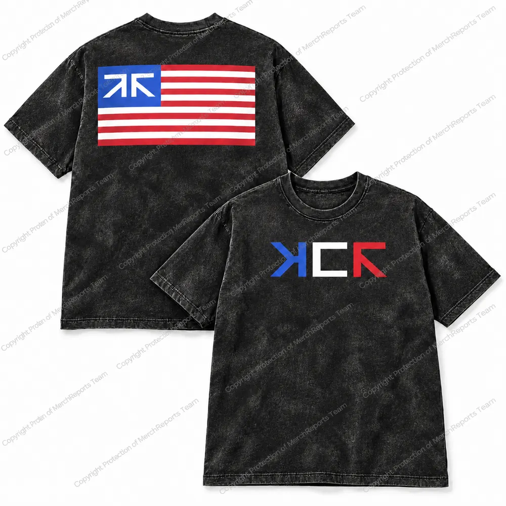 Tricolor Logo & Flag Washed Tee