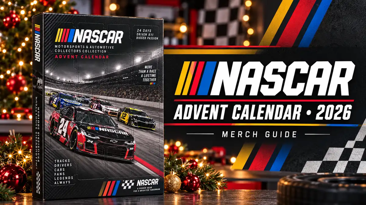 NASCAR Cup Series Advent Calendar artwork and 2026 merch guide title