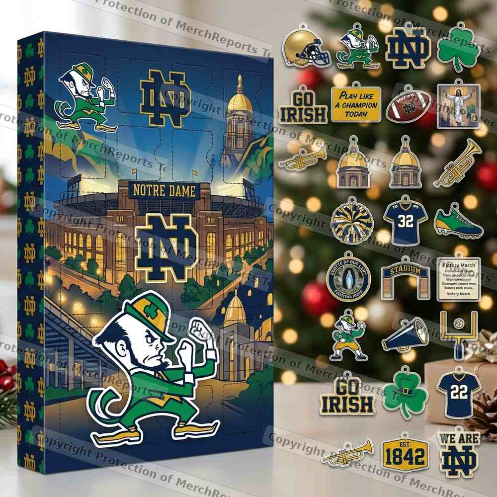 Notre Dame Fighting Irish NCAA Christmas Advent Calendar 24 Ornaments Fan Holiday Gift