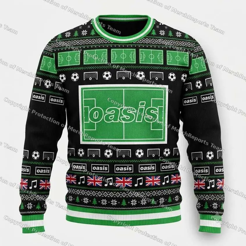 Oasis Football Pitch Ugly Christmas Sweater product artwork