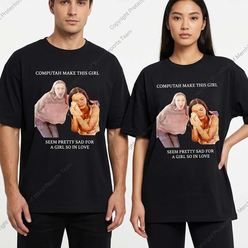 Olivia Rodrigo Computah meme tee product mockup