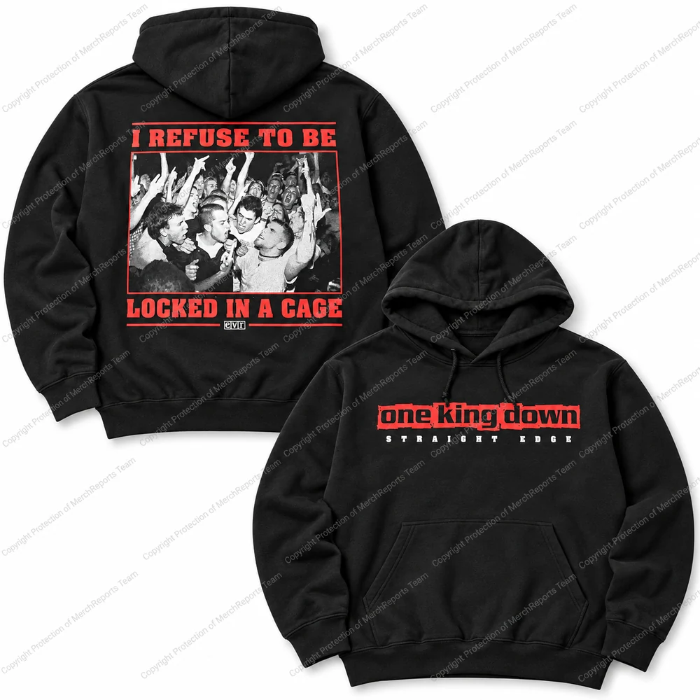 Locked in a Cage Hoodie — Black pullover hoodie product view