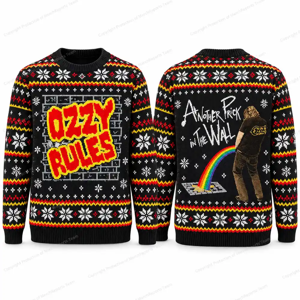 Ozzy Rules — Rainbow Back Print Ozzy Osbourne Christmas sweater