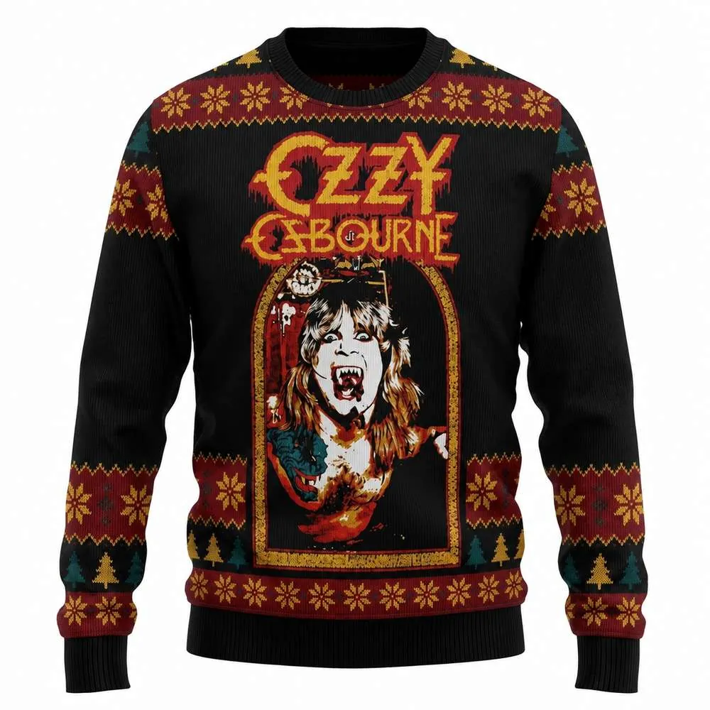 Vampire Portrait — Framed in Gold Ozzy Osbourne Christmas sweater