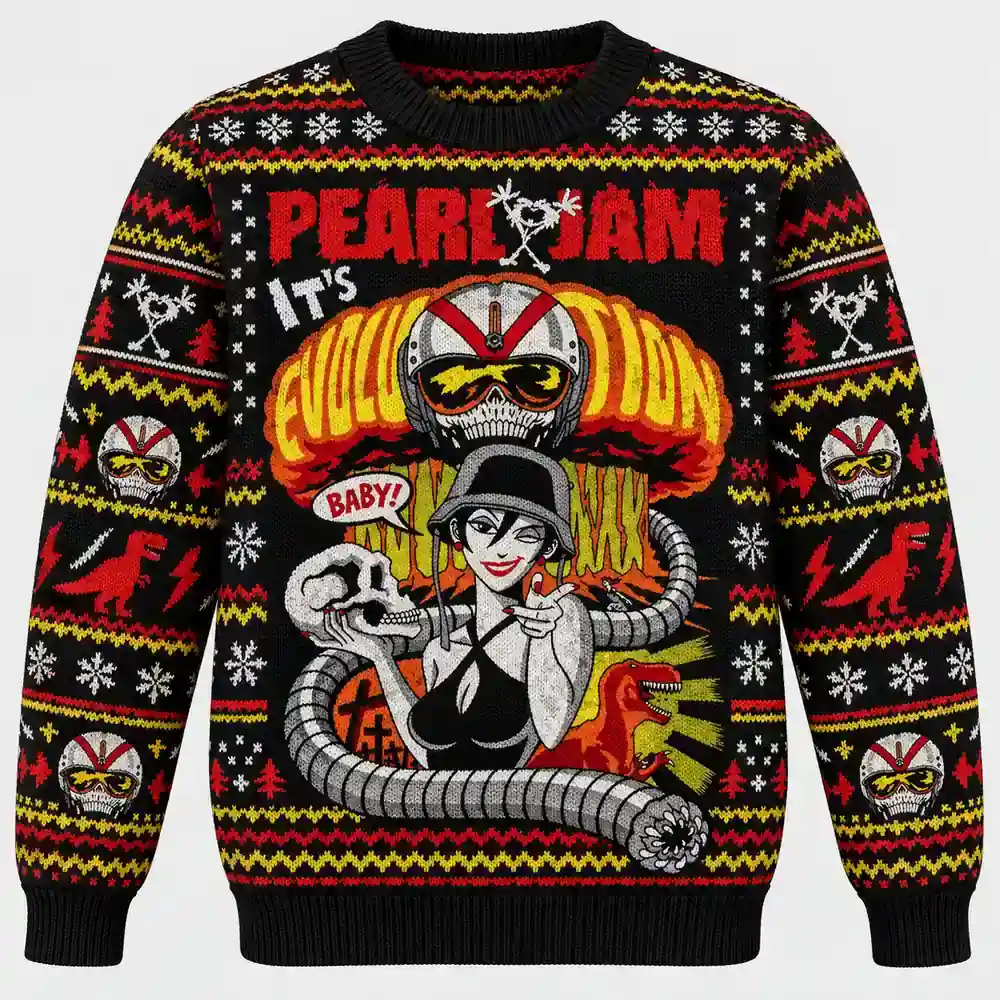 Pearl Jam Evolution Robot Ugly Christmas Sweater product artwork