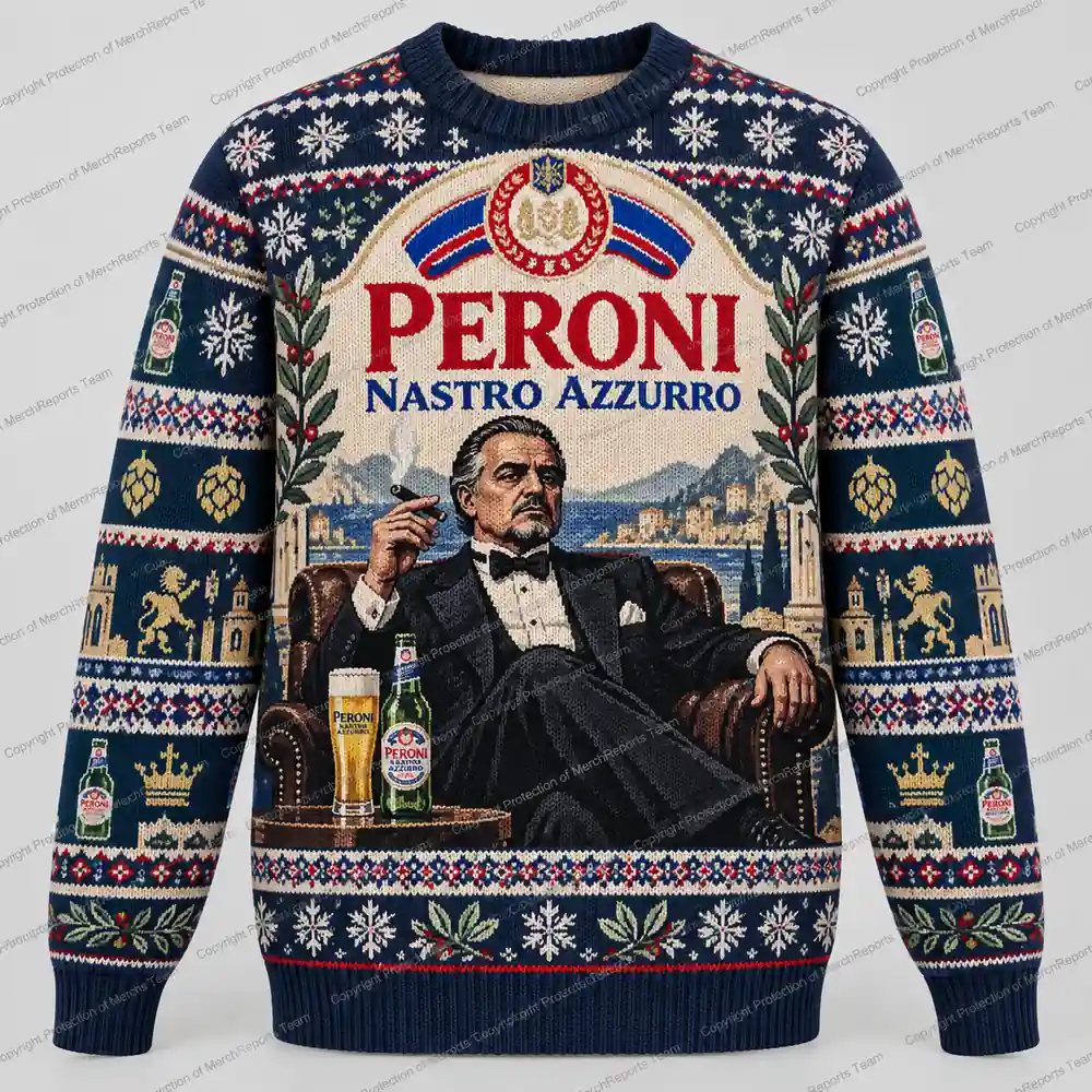 Peroni Mafia Boss Sweater Peroni Nastro Azzurro Christmas sweater