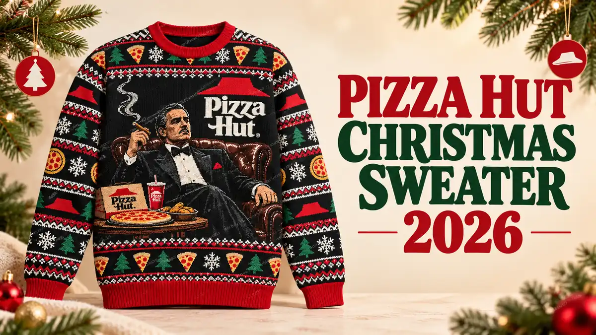 Pizza Hut Christmas sweater product designs