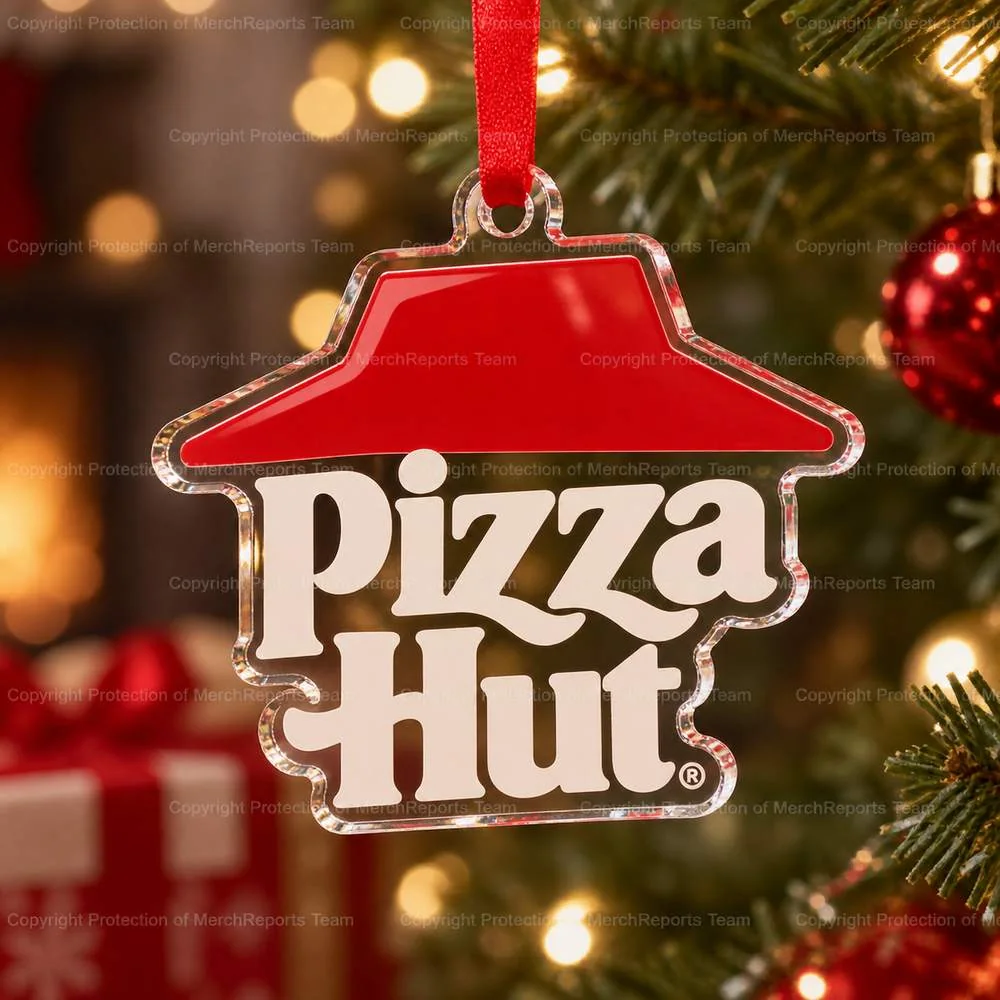 Pizza Hut Red Hat acrylic Christmas ornament