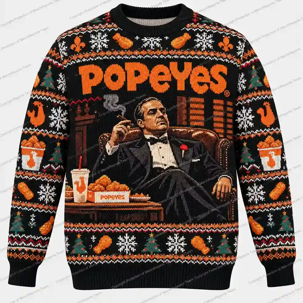 Popeyes Mafia Boss Christmas sweater