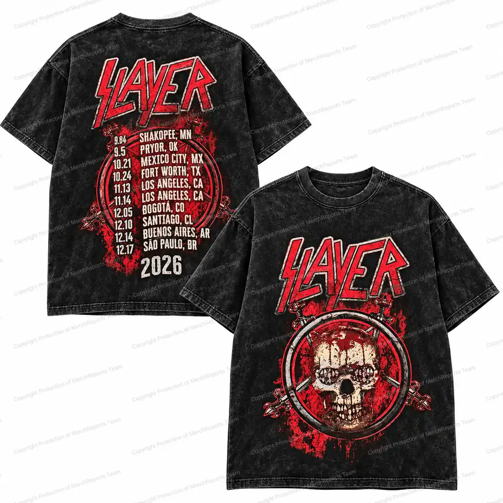 Skull Pentagram Washed Tour Tee