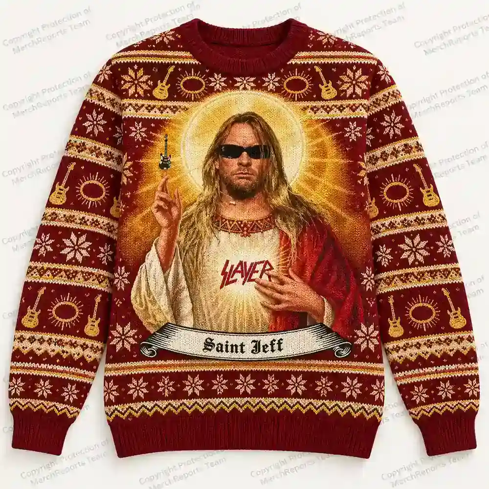 Slayer Saint Jeff Hanneman Ugly Christmas Sweater product artwork