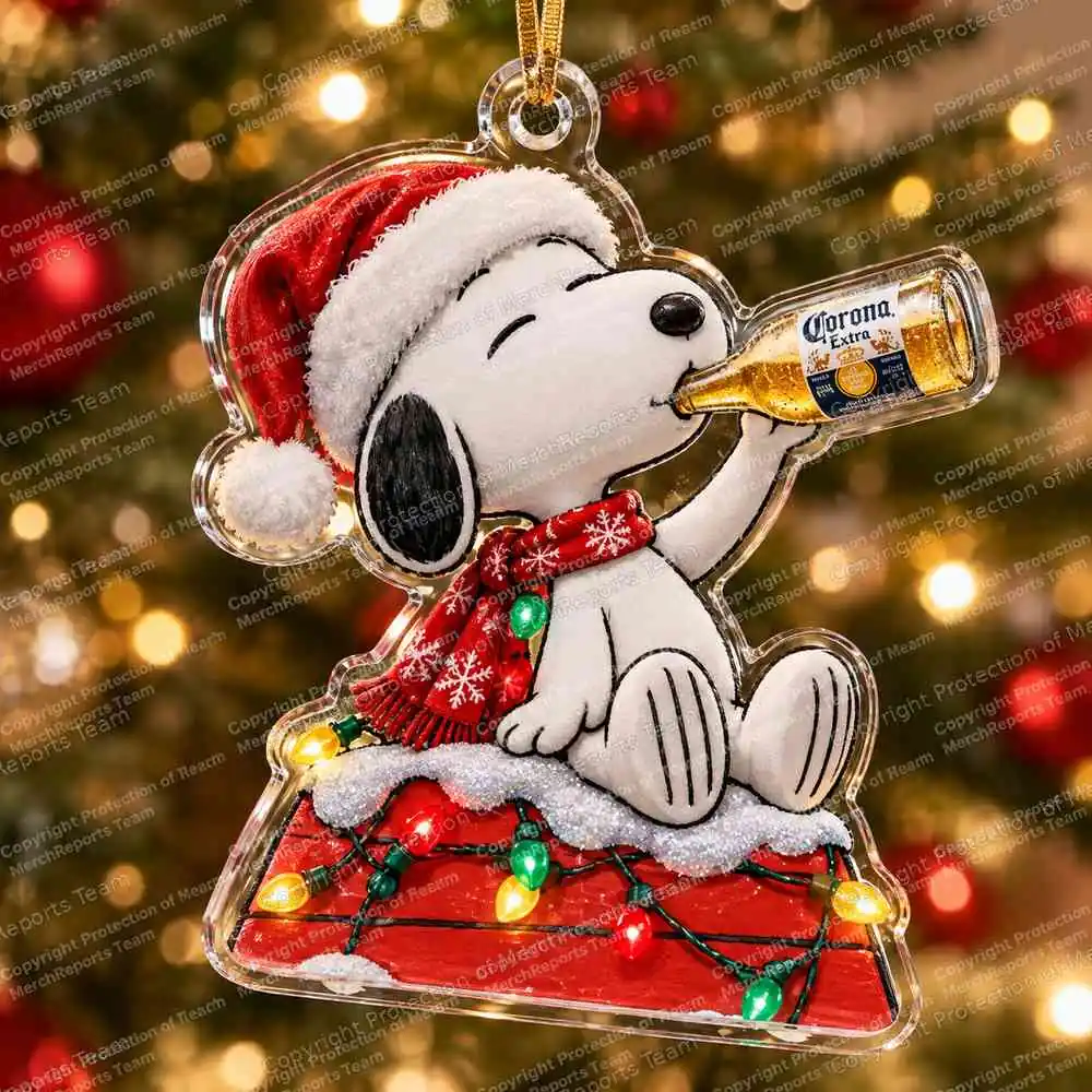 Snoopy Santa — Corona Extra Corona Extra acrylic Christmas ornament