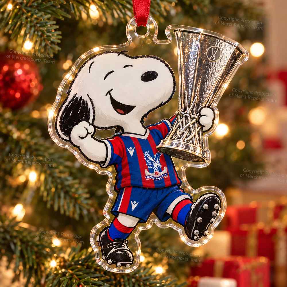 Snoopy Crystal Palace European Football Trophy Christmas 2026 Custom Shape Acrylic Ornament