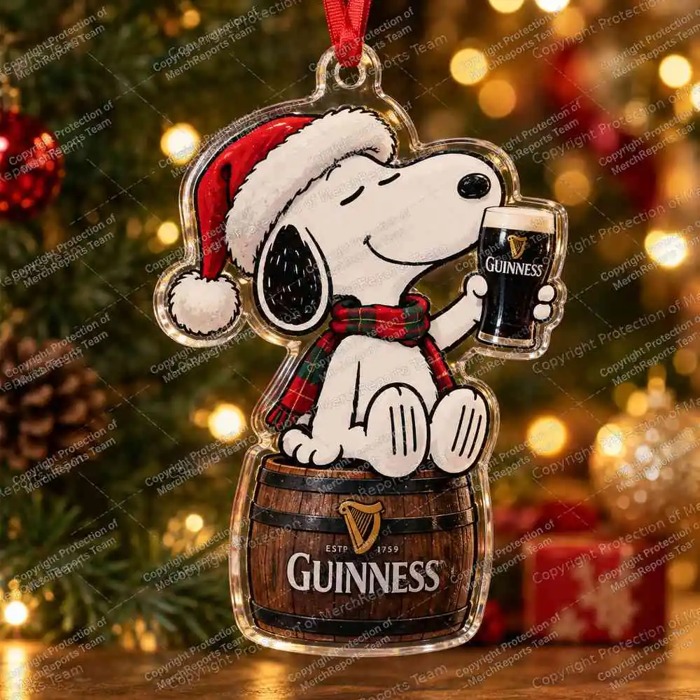 Snoopy Santa — Guinness Guinness acrylic Christmas ornament