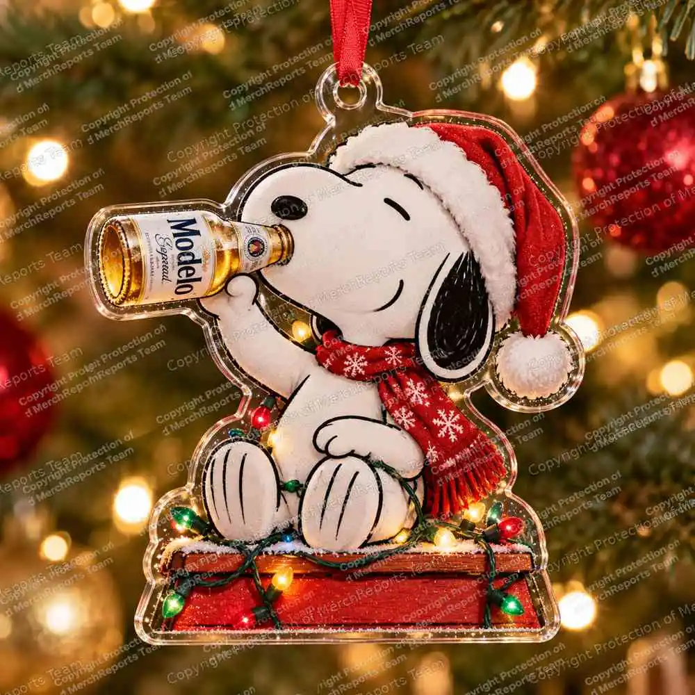Snoopy Santa — Modelo Modelo Especial acrylic Christmas ornament