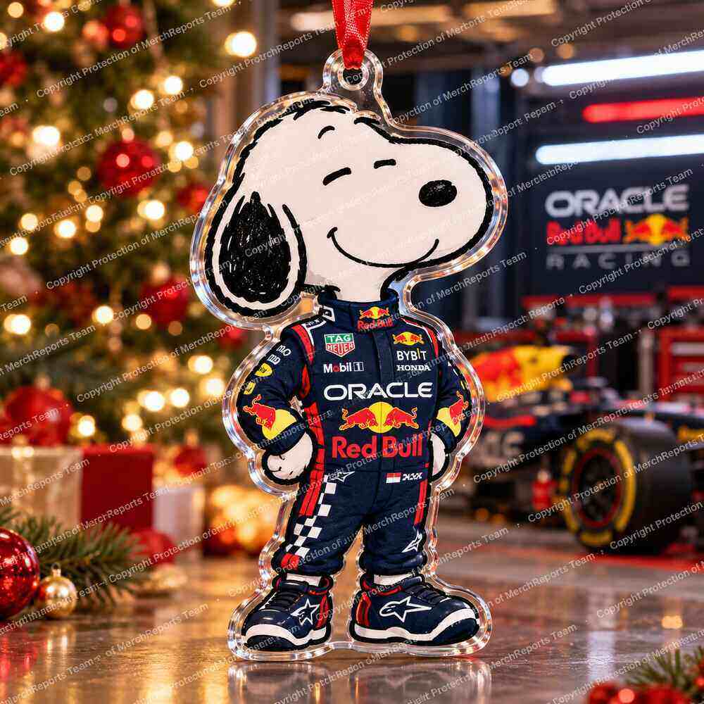 Snoopy Oracle Red Bull Racing Formula 1 Driver Festive 2026 Custom Shape Acrylic Ornament