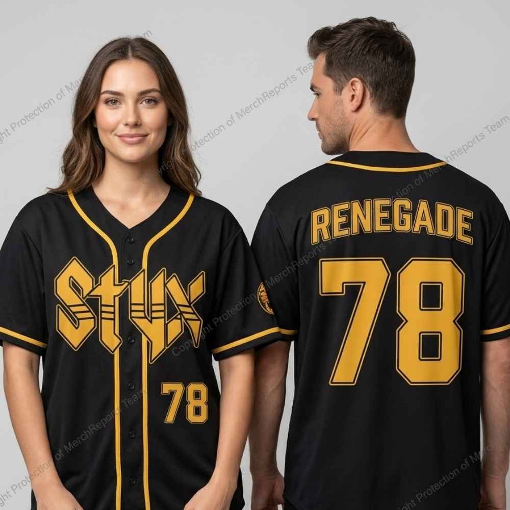 Styx Renegade Number 78 Baseball Jersey front and back product view