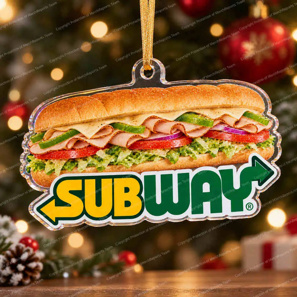 Footlong & Arrow Logo acrylic Christmas ornament
