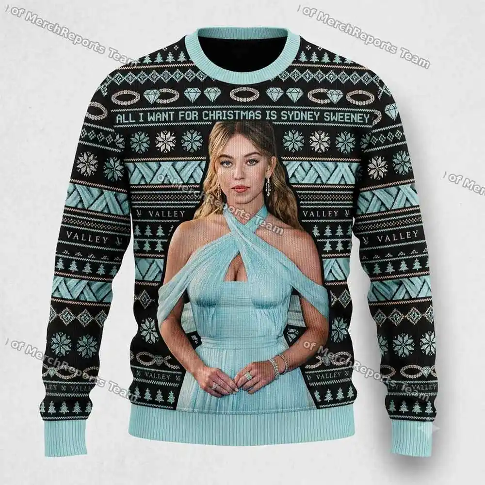 Aqua Dress Portrait Christmas sweater