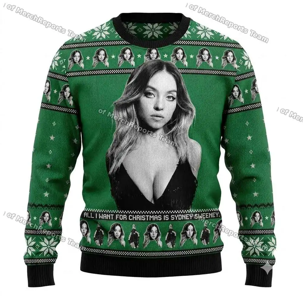 Green Photo Portrait Christmas sweater