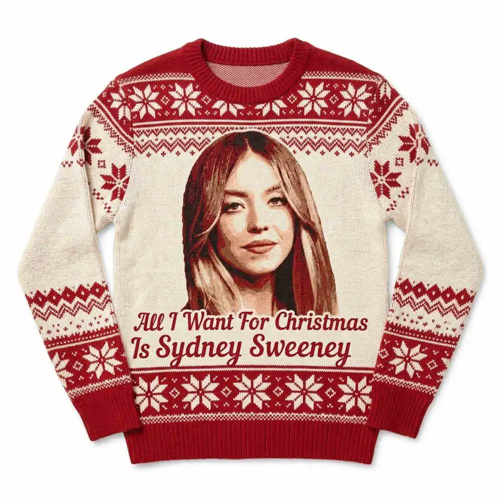 Red & Cream Portrait Christmas sweater