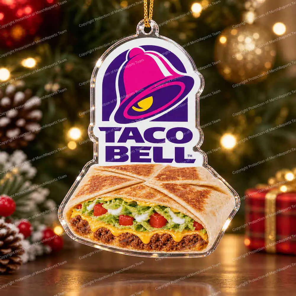 Crunchwrap & Bell acrylic Christmas ornament