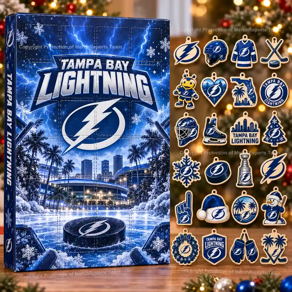 Tampa Bay Lightning NHL Christmas 24-ornament wooden Advent Calendar
